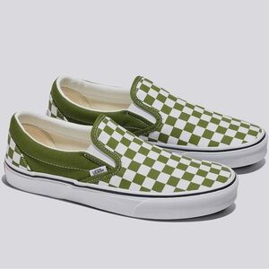 Vans Color Theory Checkerboard Slip-on Skate Sneakers Pesto VN000D03CIB